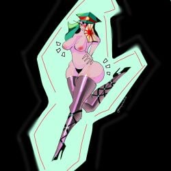 black_panties black_thong breasts countryhumans countryhumans_girl japanese_empire_(countryhumans) thick_thighs thighhigh_boots thong white_body