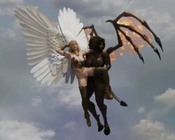 1futa 1girls 3d 3d_(artwork) angel angel_wings blonde_female blonde_hair blonde_hair_female carrying carrying_partner closed_eyes curved_horn dark-skinned_futanari dark_skin daz3d daz_3d daz_studio demon demon_girl demon_horns demon_tail demon_wings demoness dickgirl dickgirl/female dickgirl_domination dickgirl_penetrating female_penetrated flying flying_sex futa_on_female futa_with_female futadom futanari futanari/female futanari_penetrating futanari_penetrating_female holding hooves huge_breasts jordanja monster_girl ram_horn rape raped vagina vaginal_penetration vaginal_sex winged_humanoid wings