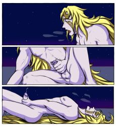 1boy dio_brando eyes_of_heaven hand_on_penis heaven_ascension_dio jojo's_bizarre_adventure male male_only masturbation penis solo