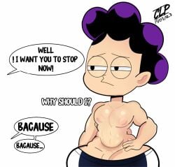 1boy 2023 ass big_ass creamy_lemon_pie femboy male male_only male_shortstack mineta_minoru minoru_mineta my_hero_academia no_shirt purple_hair tagme teapot_(body_type) thick_thighs wide_hips