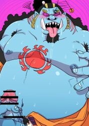 1boy bara belly boner erection fish-men_(one_piece) hypnosis jinbe male male_only one_piece overweight overweight_male solo