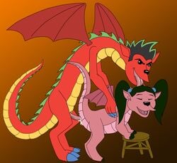 american_dragon:_jake_long cobra_mcjingleballs disney disney_channel dragon female haley_long incest jake_long licking licking_hair male penis tagme tongue tongue_out young