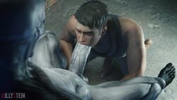 2boys alpha_male blowjob crossover daddy dante devil_may_cry gay interspecies killystein large_penis male_focus male_only manly monster monster_cock outlast penis penis_size_difference size_difference tough_guy walrider yaoi