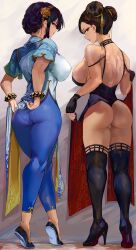 2girls asian asian_female ass assassin athletic_female back back_view backboob big_ass big_breasts big_butt black_hair breasts brown_eyes brown_hair brunette_hair busty capcom chun-li chun-li_(cosplay) clothed cosplay costume_swap costume_switch crossover dark_hair dat_ass earrings fat_ass female female_human female_only fit_female flower_hair_ornament hair_bun hair_buns heels hi_res high_heels huge_ass huge_breasts huge_butt human large_ass large_breasts large_butt light-skinned_female light_skin long_hair looking_back loooyd makeup mature_female milf mostly_clothed multiple_girls older_female outfit_swap pale-skinned_female red_eyes revealing_clothes shounen_jump slim_waist slutty_outfit spy_x_family standing street_fighter street_fighter_6 thick thick_ass thick_legs thick_thighs thigh_boots thighhighs thighs thorn_princess tight_clothes tight_clothing twin_buns wide_hips yor_briar yor_briar_(cosplay) yor_forger