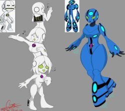 3girls alien alien_girl alien_humanoid ben_10 ben_10_ultimate_alien chaquetrix echo_echo evolved_sonorosian multiple_girls nahuelconer reference_image robot robot_girl smaller_female sonorosian ultimate_echo_echo younger_female