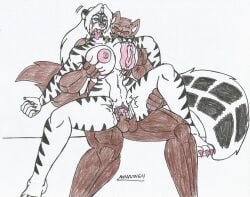 1boy1girl anthro asphyxiation big_breasts big_hips blue_eyes bouncing_balls bouncing_breasts brown_body brown_fur corpse dead_eyes death dog_humanoid empty_eyes evil_smile eyeshadow female_death furry garrote grabbing_breasts makeup_running male/female male_penetrating_female marlon64 mascara murder naked necrophilia open_mouth pussy_juice rape rolling_eyes saliva_trail skunk_girl snuff teasing traditional_drawing_(artwork) vaginal_sex white_background white_body white_fur white_hair zig_zag