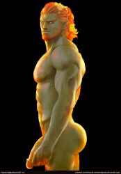 1boy ass bara beard black_background chest_hair circlet closed_mouth colored_skin completely_nude cowboy_shot ear_chain earrings expressionless facial_hair flaccid forked_eyebrows from_side ganondorf ganondorf_(twilight_princess) green_skin hair_slicked_back half-erect jewelry large_pectorals large_penis looking_at_viewer male_focus male_only male_pubic_hair mature_male medium_hair muscular muscular_male mustache_stubble nipple_hair nipples nude orange_hair pectorals penis pointy_ears pubic_hair randombaradude simple_background solo the_legend_of_zelda the_legend_of_zelda:_twilight_princess thick_beard thick_eyebrows twilight_princess yellow_eyes