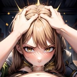 1girls ai_generated angry angry_face angry_fellatio arbitrary blowjob brown_hair deepthroat face_fucking fellatio female_focus fire_emblem fire_emblem_engage forced_oral goldmary_(fire_emblem) hands_on_head head_grab hi_res nintendo oral oral_creampie penis_in_mouth pov pov_eye_contact stable_diffusion throat_fuck