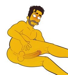 1boy anus ass ass_focus gay grayson_mathers iyumiblue male_focus male_only penis presenting presenting_ass solo the_simpsons yellow_skin