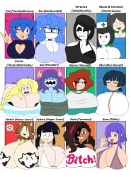 audrey_(hagen_toons) big_breasts breasts cassie_(theycallhimcake) crossover em_(character) emi_(twistedgrim) endi__star gala_(carmessi) huge_breasts kera_(fibilis) mai_(mai_munah) marcy_(shewiff) mattie_(matsu-sensei) mona_(doctorloops) original original_character original_characters sue_(peculiart) tagme veronica_(doctorloops) veronica_(saltynoodles)