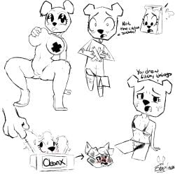 anthro ass bear beep! blush bodily_fluids breasts cartoon_network cum cum_on_face digital_media_(artwork) english_text eyelashes female genital_fluids genitals hi_res humanoid mammal nipples nude on_model open_mouth paper paper_creature pussy smile solo teri_(tawog) text the_amazing_world_of_gumball tissue tissue_box