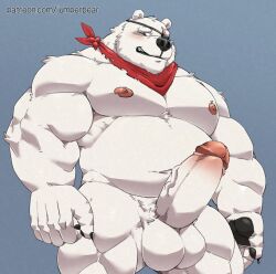 anthro balls barazoku bear belly big_muscles big_pecs big_penis epic_games erection eye_patch eyewear fortnite fur genitals grin hi_res humanoid_genitalia humanoid_penis jumperbear kerchief male male_only mammal musclegut muscular muscular_male neckerchief nipples pawpads paws pecs penis polar_bear polar_patroller portrait red_kerchief red_neckerchief scar smile solo three-quarter_portrait three-quarter_view ursine vein veiny_penis white_body white_fur