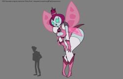 alien alien_humanoid ben_10 big_breasts big_butt cartoon_network chaquetrix clothed clothing fairy grey_background hair humanoid miniskirt model_sheet nemuina panties png simple_background skirt taller_female the_cartoon_love thick_thighs wide_hips