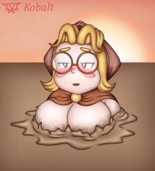 breasts female female_only kobalt mud nipples oc original original_character quicksand solo tagme