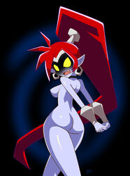 andersonicth angry back_view nega-shantae red_hair shantae smooth_skin yellow_eyes