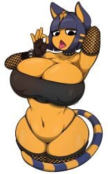 1girls 2024 2d 2d_(artwork) 5_fingers animal_crossing ankha anthro armpits big_breasts big_thighs black_thong blue_hair breasts busty cat_ears cat_girl cat_tail cleavage feline fellatio_gesture female female_focus female_only fingerless_gloves fishnet fishnet_armwear fishnet_legwear fishnets goth goth_ankha goth_girl hand_gesture hi_res highres hips hourglass_figure large_breasts large_thighs midriff navel nintendo nipple_bulge simple_background solo solo_female solo_focus spiked_bracelet spiked_collar thick_thighs thighs thong tongue tongue_out voluptuous white_background wide_hips yellow_body yellow_fur zak_hitsuji