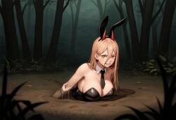 ai_generated chainsaw_man female female_only mud mud_pit muddy nai_diffusion power_(chainsaw_man) quicksand solo stable_diffusion