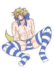 1boy dio_brando erection_under_clothes jojo's_bizarre_adventure male male_only muscular_male solo stardust_crusaders_(ova)