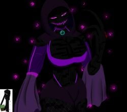 black_body breasts ender enderman enderwoman female female_only humanoid minecraft nahuelconer purple_eyes reference_image