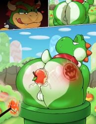 after_sex anus apple ass balls big_butt big_mouth_(anatomy) bodily_fluids bowser bowser_logo branded branding_iron branding_mark butt_heart cloud collar cum cum_in_ass cum_inside duo eyebrows fangs food fruit fruit_in_ass gaping gaping_anus gay genital_fluids genitals grass green_body green_yoshi hair heart hi_res hill horn koopa leaf leaking_cum looking_down looking_down_at_partner male male/male male_only mario_(series) nintendo orange_eyebrows orange_eyes orange_hair outdoors pipes plant property protagonistsub_antagonistdom red_shell scales scalie shadow shell shrub sky spiked_collar spikes spikes_(anatomy) steam stem struggling struggling_to_fit stuck stuck_in_pipe super_mario_bros. sweat tail tears teeth thick_eyebrows thick_thighs tongue tongue_out warp_pipe yellow_body yoshi zlut385