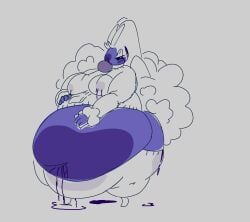 anthro big_breasts blueberry_inflation breasts fanofblimp fanofmoreblimps furry inflation lopunny pokémon_(species) pokemon pokemon_(species) thick_thighs wide_hips