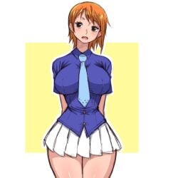 1girls big_breasts big_hipped big_hips breasts female female_focus female_only hips huge_breasts huge_hips large_breasts large_hips nami nami_(one_piece) one_piece orange_hair pre-timeskip short_hair shounen_jump simmsy tagme tie water_7 wide_hips