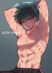 artist_request izuku_midoriya male male_only muscles muscular my_hero_academia solo source_request yaoi