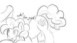 cutie_mark earth_pony equine female feral friendship_is_magic fur haiku male mammal monochrome my_little_pony nude penis pinkie_pie_(mlp) pony side_view straight tagme tail