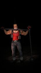 3d 3d_(artwork) 3d_model bad_end big_penis blonde_hair bound captured duke_nukem duke_nukem_(series) gagged game_over gearbox_software helpless_hero helpless_male hero_in_trouble horrified horrified_expression male male_only solo solo_focus solo_male timetorespawn unable_to_escape unable_to_move video_games