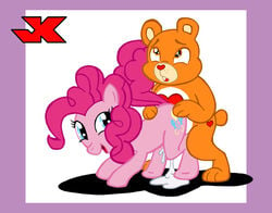 bear care_bear care_bears color crossover cutie_mark cyan_eyes ears eyes female flat_colors friendship_is_magic from_behind fur furry furry_ears furry_tail hair interspecies jk male my_little_pony open_eyes orange_eyes orange_fur pink_fur pink_hair pinkie_pie_(mlp) pony round_ears sex straight straight_hair tail vaginal_penetration