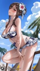 1girls beach bikini black_hair breasts enmanuelart20 female final_fantasy final_fantasy_vii final_fantasy_vii_rebirth final_fantasy_vii_remake hi_res huge_breasts light-skinned_female light_skin long_hair outdoors red_eyes smile swimsuit thick_thighs tifa_lockhart