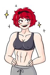 choo_eunae muscular_female red_eyes red_hair satori_(species)