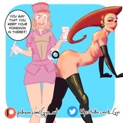 anal anal_beads arrest female female_only its_gyo jessie_(pokemon) officer_jenny_(pokemon) pokemon sex_toy yuri