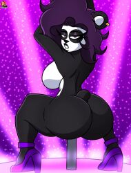 big_ass female focused lewdtoons panda stripper_pole