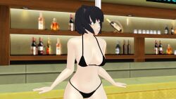 bar_counter bikini bikini_bottom bikini_top black_hair black_hair_female blake_belladonna cat_ears faunus rwby theblackbirdcalls yellow_eyes