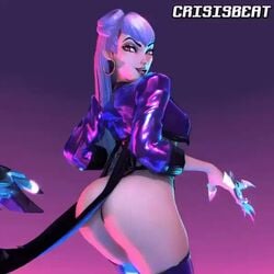 1girls 3d animated areola areolae ass big_ass breasts busty crisisbeat ear_piercing earrings evelynn female_only hips hoop_earrings k/da_all_out_evelynn k/da_all_out_series league_of_legends legs light-skinned_female light_skin lips looking_at_viewer mostly_nude no_bra no_sound partially_clothed piercing thighs topless topless_female video voluptuous wide_hips