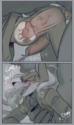 absurd_res all_fours anal anal_orgasm anal_sex animal_genitalia animal_penis anthro ass big_penis black_body black_fur bodily_fluids bottomless bottomless_anthro bottomless_male canid canine canine_genitalia canine_penis canis clothed clothing cum cum_inside cum_while_penetrated cumshot dialogue digital_media_(artwork) doggy_style duo ejaculation english_text erection from_behind_position fur genital_fluids genitals hair hands-free hi_res humanoid_genitalia humanoid_penis infinite_(sonic) inflation inflation internal internal_anal jackal knot looking_pleasured male male/male male_penetrated male_penetrating male_penetrating_male mammal monochrome narrowed_eyes open_mouth orgasm orgasm_face penetration penile penile_penetration penis sega sex simple_background sonic_forces sonic_the_hedgehog_(series) tail tears tears_of_pleasure teeth text toodamncycle topwear vein veiny_penis