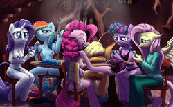 anthro anthrofied applejack_(mlp) breasts cards earth_pony equine female female_only fluttershy_(mlp) friendship_is_magic fur mane_six_(mlp) multiple_females my_little_pony nipples pinkie_pie_(mlp) pony pussy rainbow_dash_(mlp) rarity_(mlp) siden smooth_skin table twilight_sparkle_(mlp)