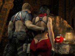 1boy 1girls 3d 3d_(artwork) ada_wong ada_wong_(adriana) alternate_costume asian asian_female ass_cleavage backless_dress backless_outfit bare_back beret black_g-string black_hair black_thong blonde_male bob_cut butt_crack capcom caucasian_male clothing couple exposed_g-string exposed_panties exposed_thong from_behind g-string holster interracial lantern leather_gloves leather_harness leon_scott_kennedy leon_scott_kennedy_(eduard_badaluta) light-skinned_female light-skinned_male male_thong matching_tattoos matching_tramp_stamps medium_hair meme no_bra no_bra_under_clothes panties panties_visible_through_clothing panty_peek pistol red_dress red_sweater resident_evil resident_evil_4 resident_evil_4_remake revealing_clothes romantic shoulder_holster skimpy_clothes small_clothes string_panties sweater_dress tattoo thong thong_panties tramp_stamp ugandan_knuckles undersized_clothes useless_clothing waist_grab wardrobe_malfunction word2