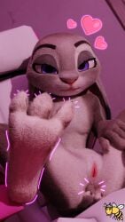 3d anthro bunny fingering fingering_ass fingering_self foot_fetish foot_focus furry judy_hopps rabbit self_upload wasplit zootopia