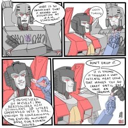 alien alien_humanoid alien_male autobot comic comic_page comic_panel decepticon dialogue male mecha megatron nuefass overdose plot robot robot_alien robot_humanoid robot_male science scientific_experiment starscream transformers transformers_g1 transformers_idw