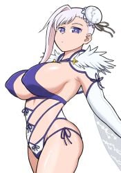 1girls alternate_costume bikini fate/grand_order fate_(series) miyamoto_musashi_(fate) miyamoto_musashi_(swimsuit_berserker)_(third_ascension)_(fate) official_alternate_costume white_hair