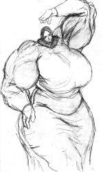 aep127035 breasts dress female hijab hyper_muscles massive_breasts muscles muscular muscular_female tight_clothing