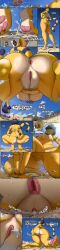 2023 absurd_res animal_crossing ankha ankha_(animal_crossing) anthro anus ass breasts city close-up comic dialogue discordthege egyptian_mythology english_text female genitals giantess hi_res huge_filesize long_image macro micro middle_eastern_mythology mythology nintendo nude page_2 page_number pussy solo tall_image text