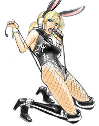alternate_costume bare_shoulders blonde_hair boots bracelets breasts bunny_ear crotch_rub cuffs earmuffs erect_nipples female fishnet_pantyhose fishnets green_eyes high_heels knee_boots leotard licking microphone nina_williams nipples nonjake pantyhose ponytail sexually_suggestive shoes tekken tekken_1 tekken_2 tekken_3 tekken_4 tekken_5_dark_resurrection tekken_blood_vengeance tekken_tag_tournament tekken_tag_tournament_2 thighhighs tied_hair whip wire