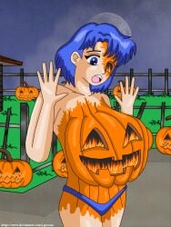 ami_mizuno bishoujo_senshi_sailor_moon body_modification female femsub halloween high_heels j-greene jack-o'-lantern mid-transformation mind_control panties plant_girl plant_transformation pumpkin pumpkin_girl pumpkin_head transformation transformation_sequence