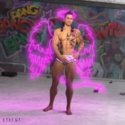 3d 3d_(artwork) 3d_model asian big_dick_energy brown_eyes bulge bulge_grab bulge_through_clothing dark_brown_hair deep_silver dj first_porn_of_character kevin_(saint's_row) ktrent male male_focus male_only male_solo masculine pansexual pink_headphones saints_row saints_row_(reboot) solo solo_focus solo_male tattooed_male tattoos thq volition