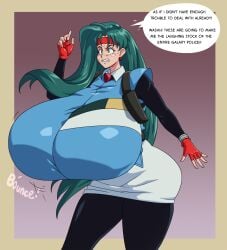 1girls big_breasts blue_hair breasts enormous_breasts female female_focus female_only galaxy_police giant_breasts gigantic_breasts huge_breasts hyper_breasts kiyone_makibi large_breasts long_hair massive_breasts spiralingstaircase tagme tenchi_muyo! text uniform