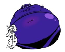 big_breasts blueberry_inflation breasts female inflation ranchandfrys sunken_head sunken_limbs thick_thighs wide_hips