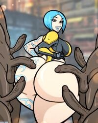 1girls ass big_ass big_penis biggy_deez blue_hair borderlands bubble_butt clothed_female_nude_male clothing dark-skinned_male dark_skin dat_ass dumptruck_ass faceless_male fat_ass female female_focus gyatt hands_on_hips huge_ass large_ass massive_ass maya_(borderlands) multiple_boys nude nude_male penis siren_(borderlands) sole_female thick_ass thick_thighs thunder_thighs wide_hips